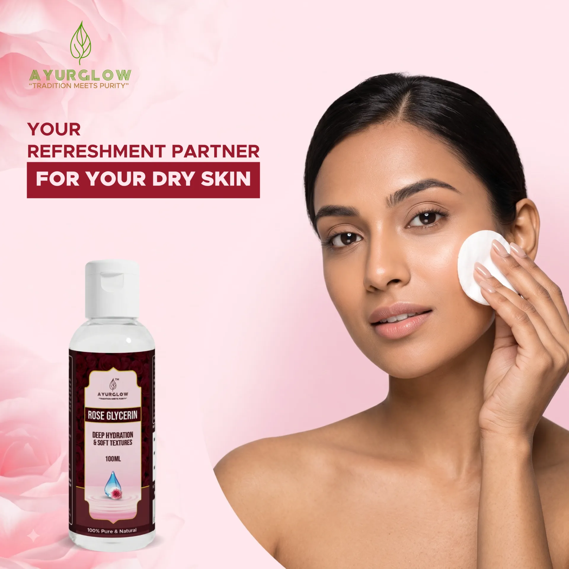 Ayurglow Glycerin with Rose Extract – Deep Moisturizing & Skin Softening Formula – image 3