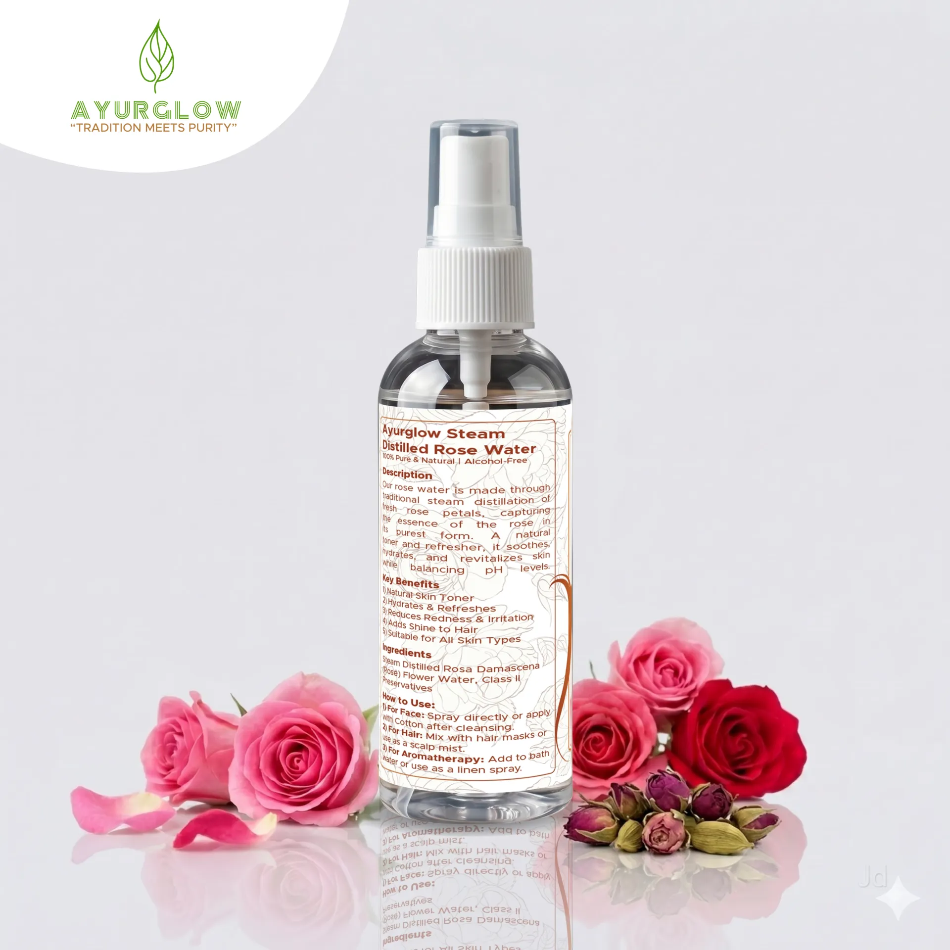 AyurGlow Rose Water 100ML - Serum – image 4