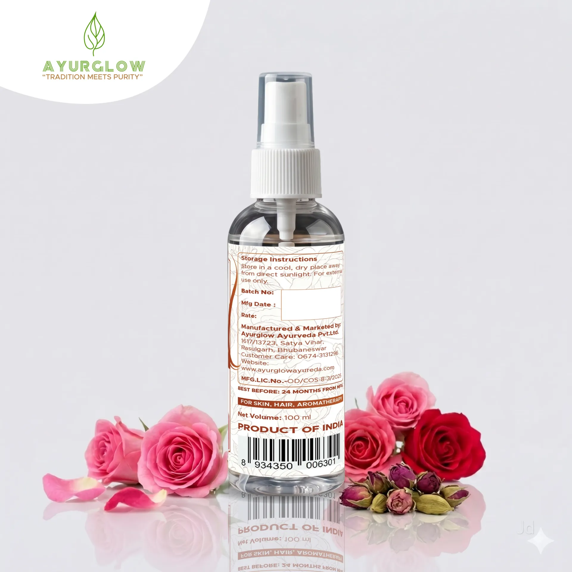 AyurGlow Rose Water 100ML - Serum – image 5