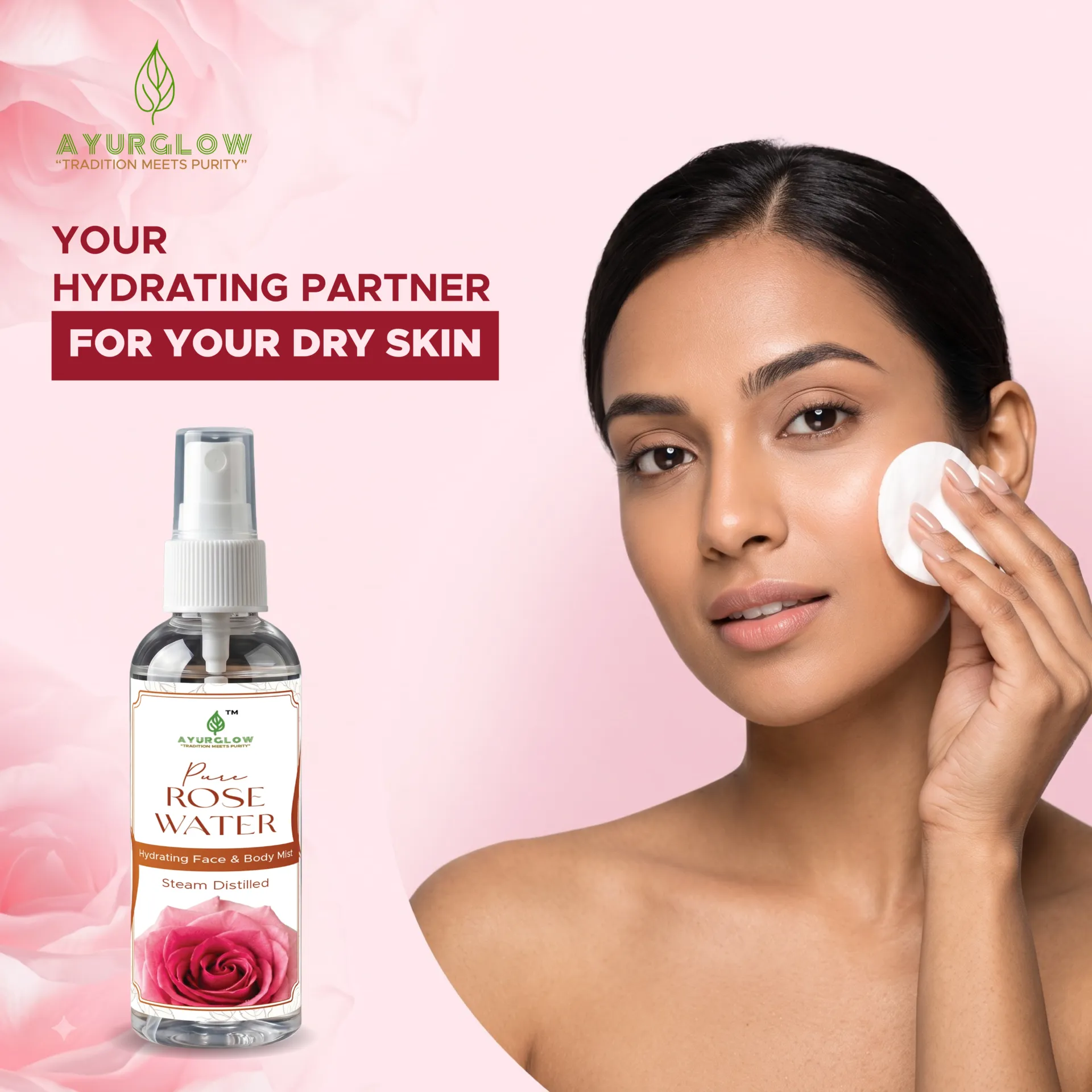 AyurGlow Rose Water 100ML - Serum – image 3