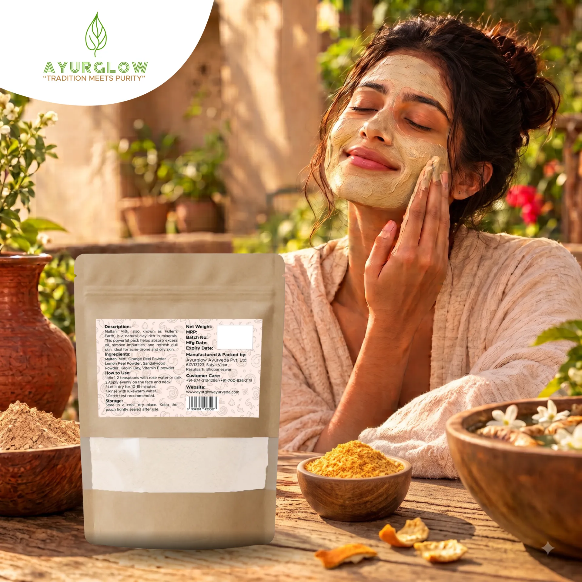 AyurGlow Multani Mitti with Orange Peel – image 5