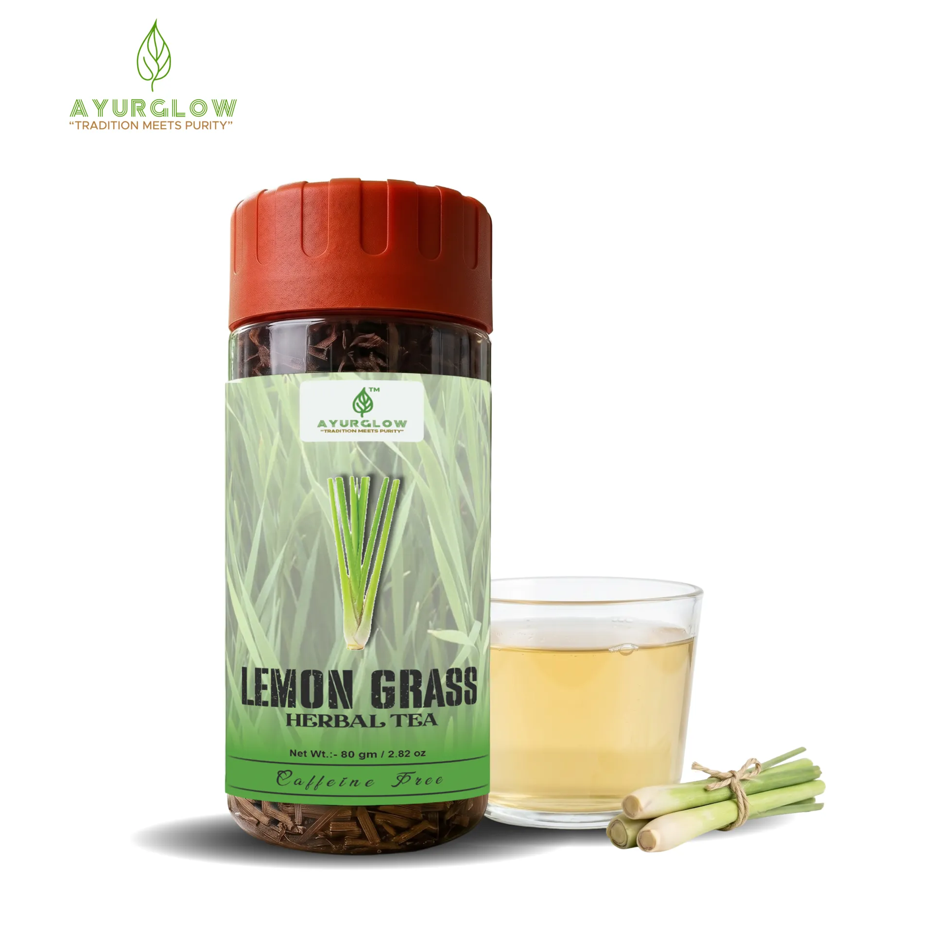 Ayurglow Lemongrass Herbal Tea 80 Grm – image 1