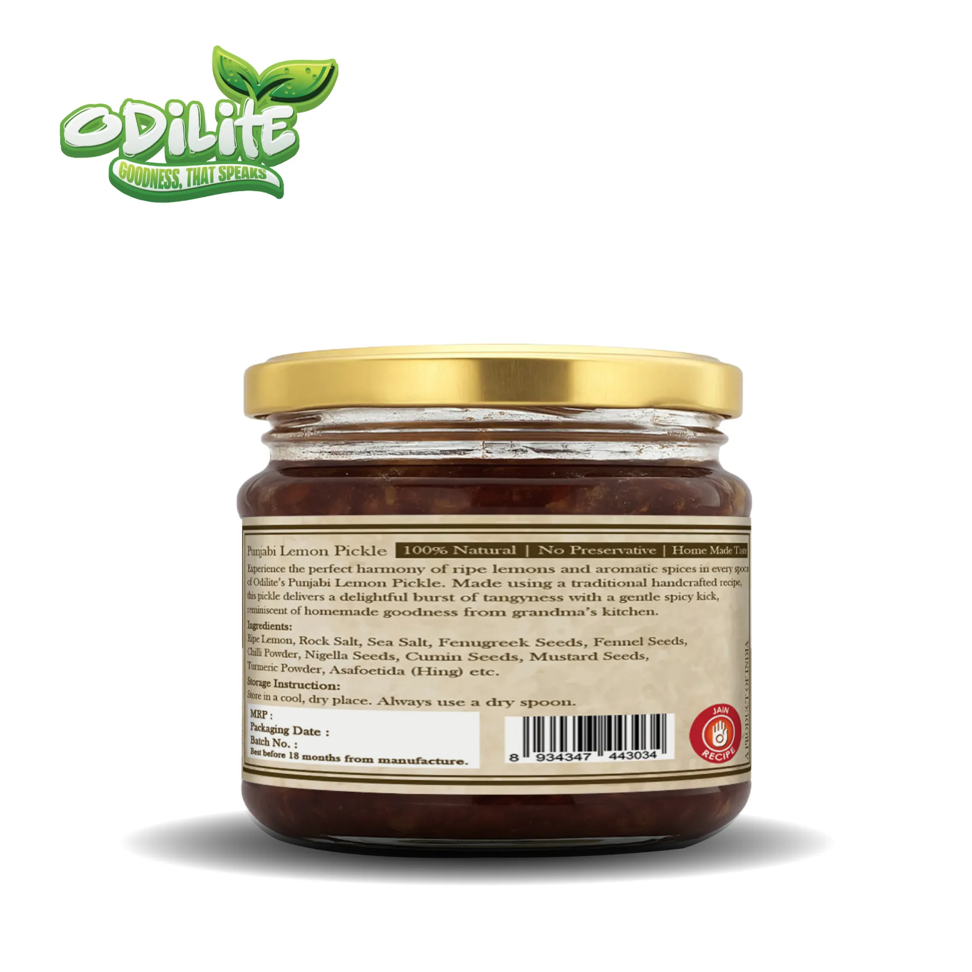 Punjabi Lemon Pickle Home Made 325 gm (Jain Recipe) – image 4